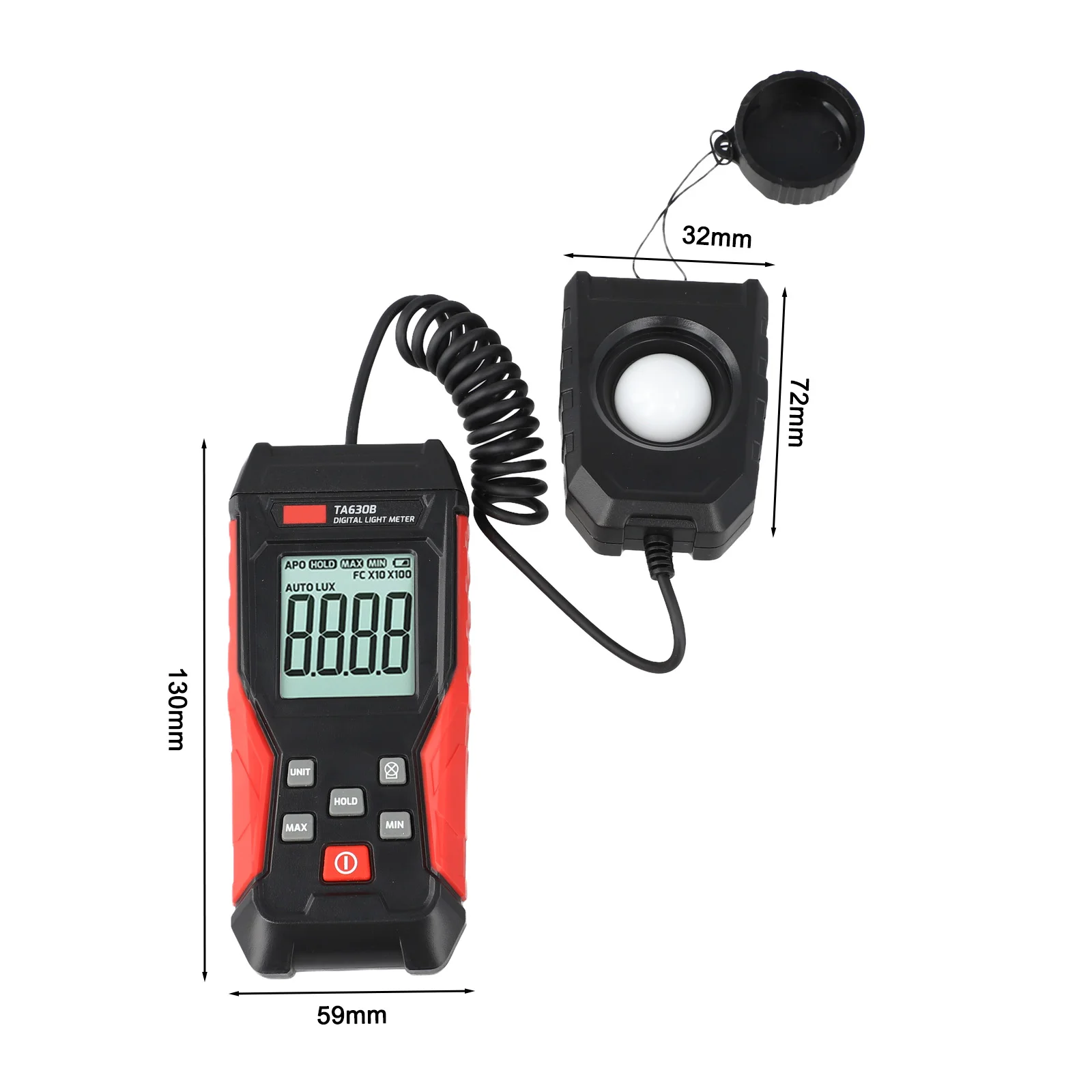 وحدة التبديل المرنة الرقمية Luxmeter TA630B بين لوكس وشمعة القدم لتقييمات الإضاءة المخصصة