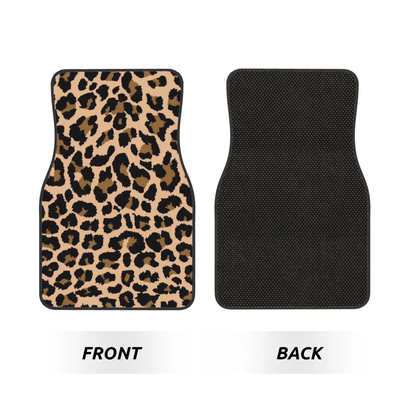 Wild Leopard Animal Striped Print Car Floor Mats Waterproof Car Carpet Mat Set of 4pcs with Anti-Slip Backing Fit for SUV Trucks