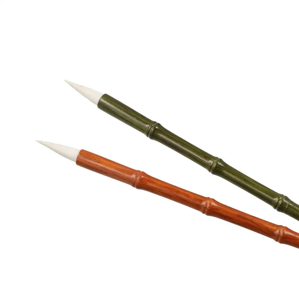 Ancient Oil Watercolor Chinese Calligraphy Brush Oil Painting Wood Scriptures Writing Brush Wolf Hair Art Paint Brush Student