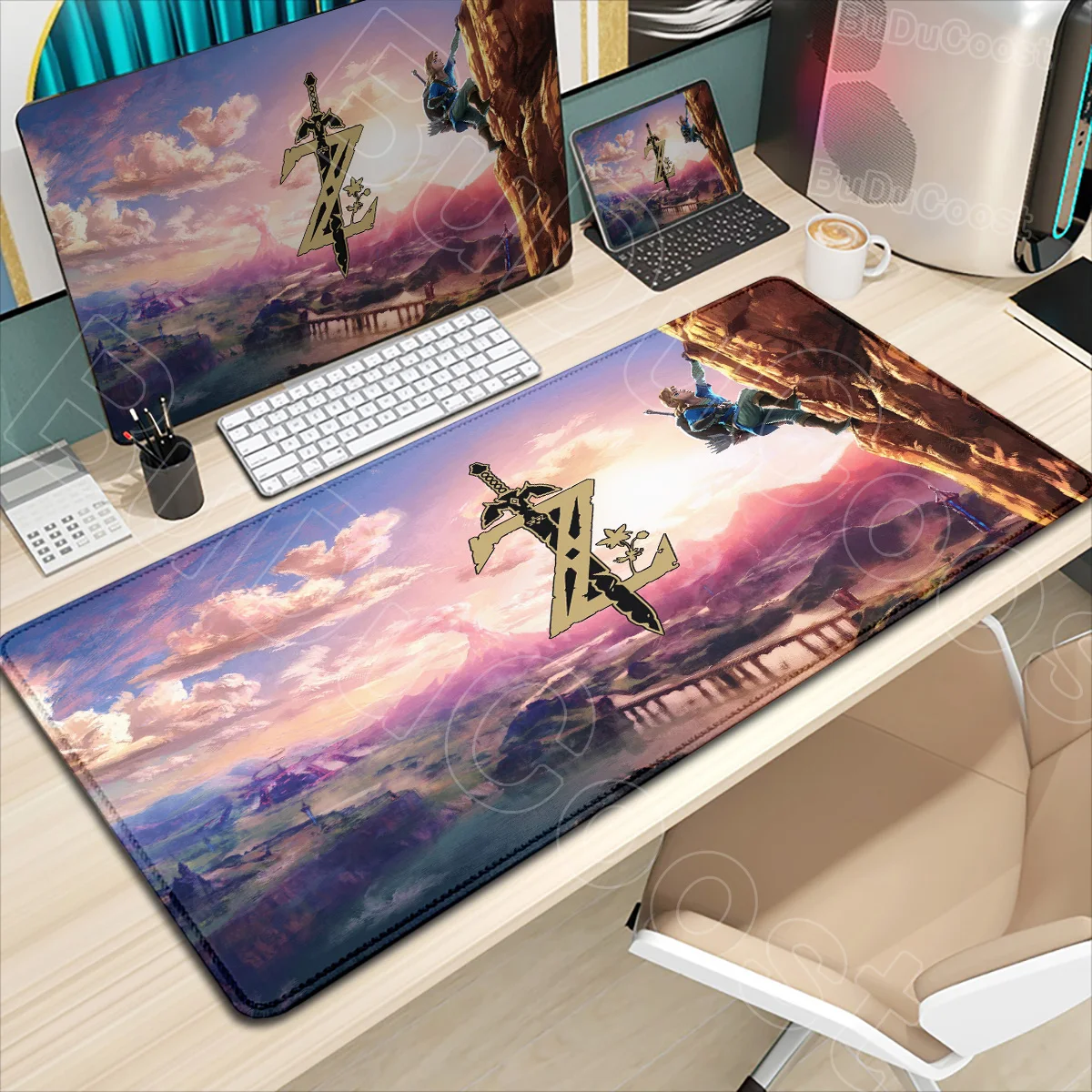 

Anime PC Gamer Cabinet Mousepad Game Keyboard Computer Pad Kawaii Accessories XXL Z-Zeldas of L-Legends Mouse Pad Gamer Desk Mat