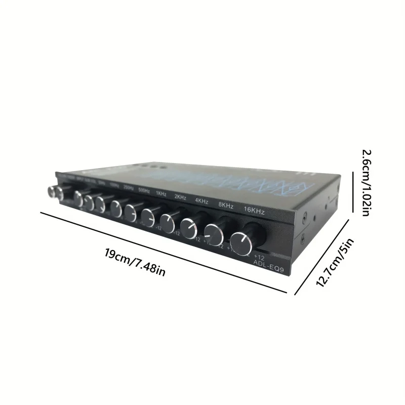 High Performance9Frequency Band Car Audio Equalizer，8V RMSOutput - Adaptation，Aluminum structure