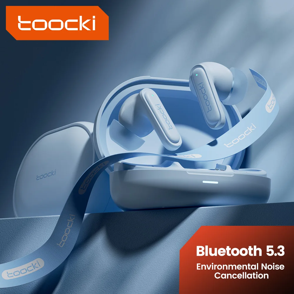 Toocki TWS Headphones Bluetooth 5.3 Wireless Earphones 4.5 Hours Long Battery  IPX4 Waterproof Sports In-Ear Wireless Headset