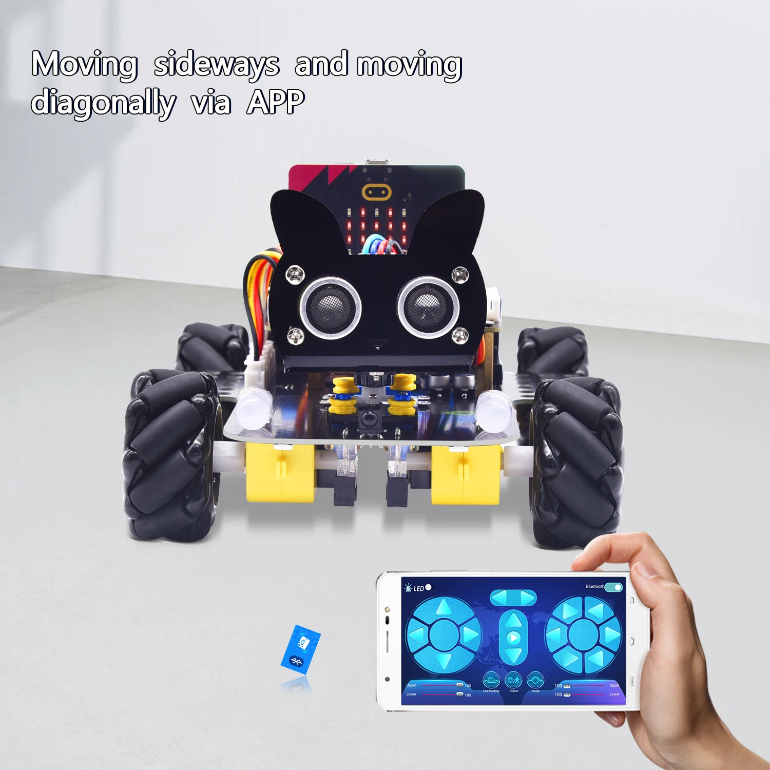 Keyestudio Micro:Bit V2 4WD Mecanum Wheel Robot Car Kit  For Microbit STEM Learning Makecode &Python Programming DIY Electronic