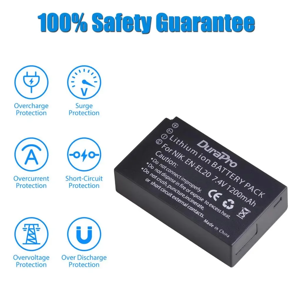 

The EN-EL20 and EN-EL20a batteries are compatible with the following Nikon models: Coolpix A, 1 J1, 1 J2, and 1 J3.