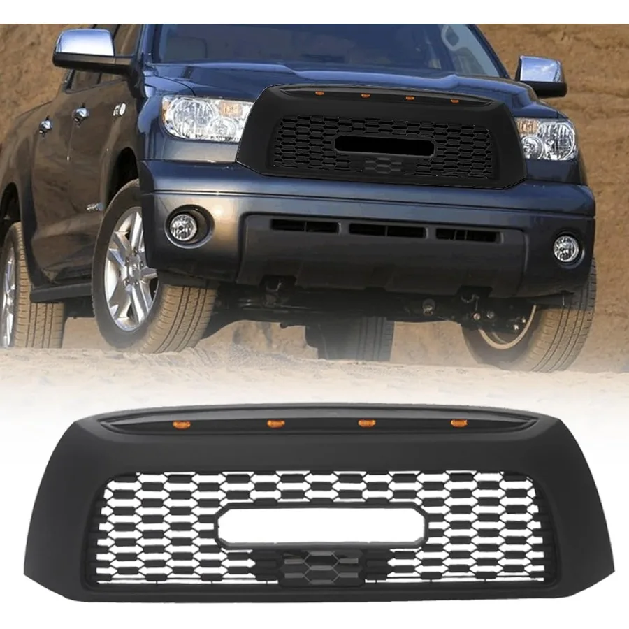 

Передняя решетка, совместимая с Tundra 2007 2008 2009, передняя решетка в стиле TRD, сменная решетка из АБС-пластика с буквами и подсветкой, матовая B