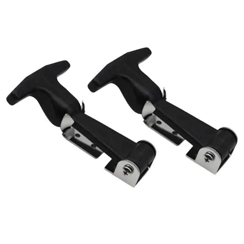 

2Pcs Stainless Steel Rubber Hood Catch Flexible T-Handle Hasp Rubber Flexible Draw Latches Accessories With Brackets Tool Box-A2