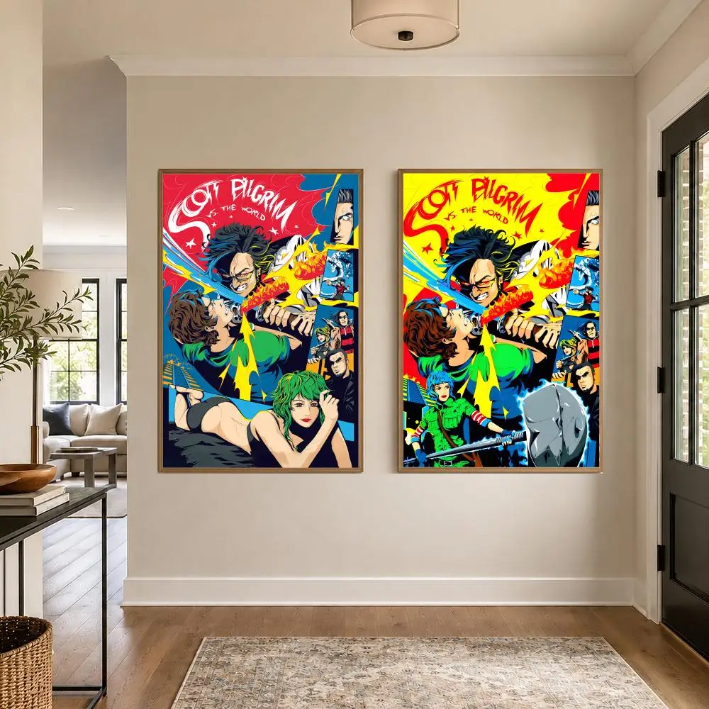 Scott Pilgrim vs the World Poster Graphic Wall Art Poster HD Waterproof PP Paper Print for Bedroom Living Room Office Decor Gift