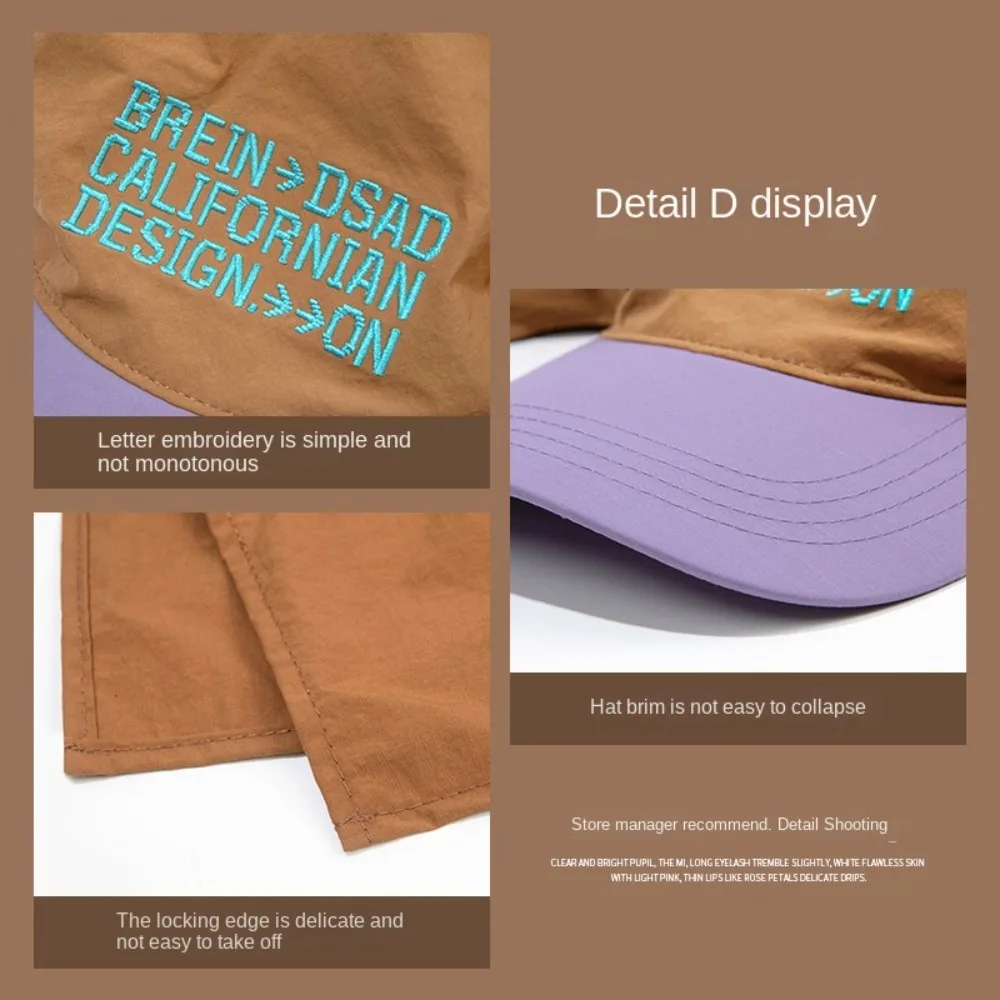 Quick Drying Sunscreen Headscarf Caps Fashion Breathable Embroidered Letter Baseball Cap Adjustable Unisex Peaked Cap Spring image 4
