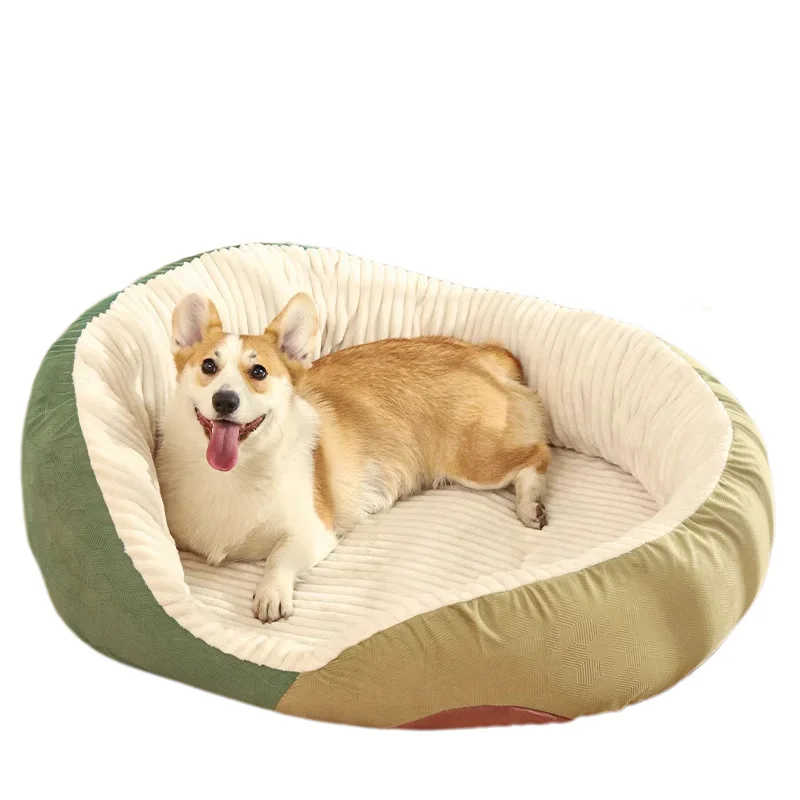 

Fully Enclosed Dog Bed with Sofa and Corgi Pad for Deep Sleep, Thick and Large Dog Bed, Warm Pet Bed in Winter