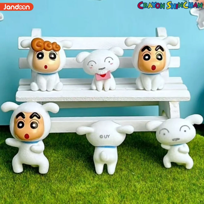 

Crayon Shin-chan Nohara Shiro Flocked Cute Doll Blind Box Anime Mini Figure Mystery Box Cartoon Desktop Ornament Toy Gift