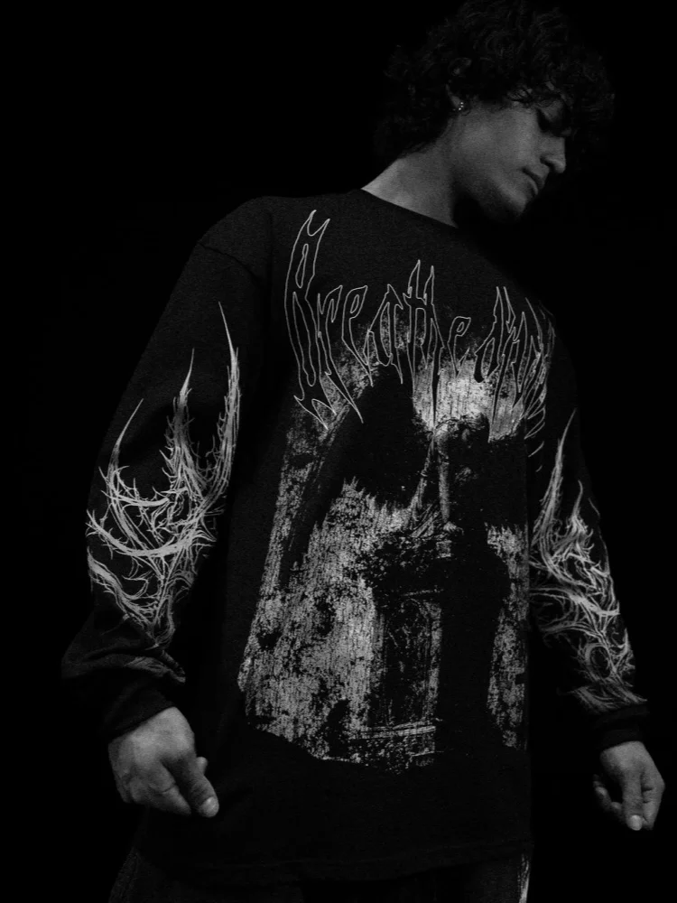 Breathedivinity Fitness-Sweatshirt aus reiner Baumwolle mit lockerem Rundhalsausschnitt