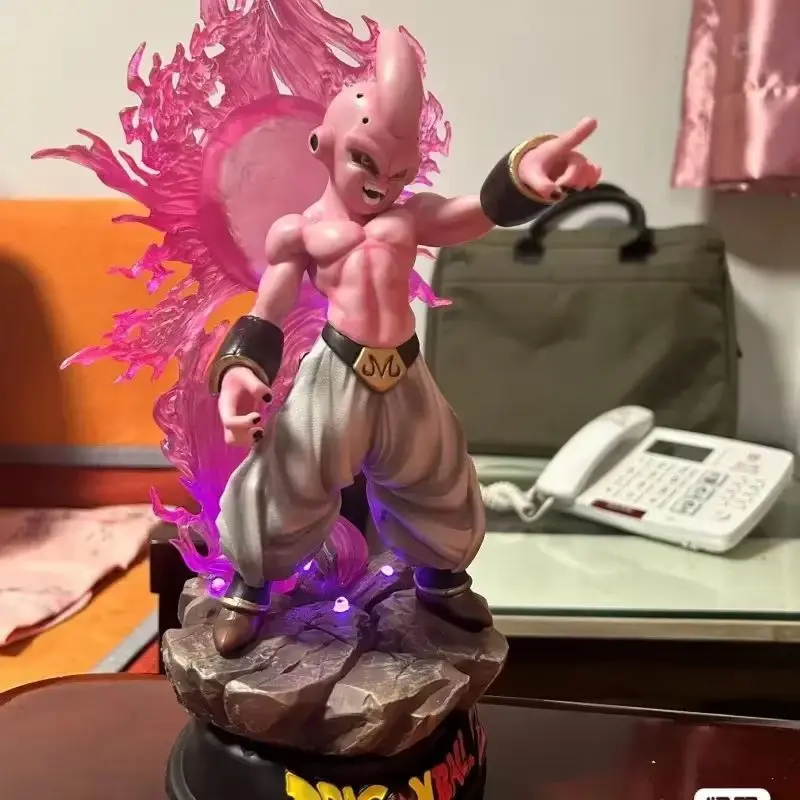 37 سنتيمتر أنيمي لعبة دراغون بول بو الشكل ماجين بو بو بولي كلوريد الفينيل عمل أرقام مصباح ليد تحصيل نموذج ماجينبو الاطفال هدية تمثال اللعب #4