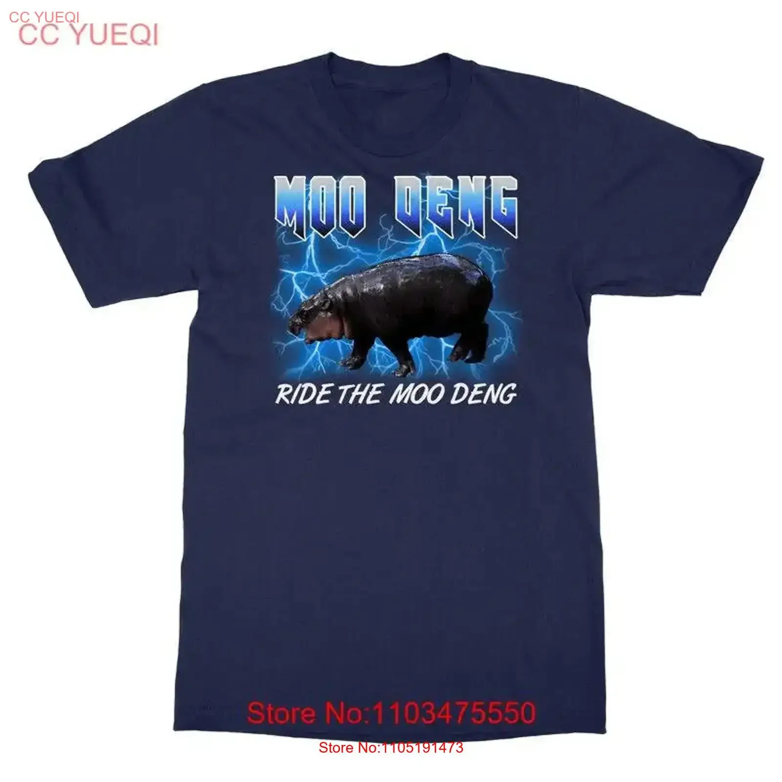 Ride The Moo Deng Funny Meme Cute Pygmy Hippo T Shirt vintage Washed graphic streetwear Slightly Breathable Stretched fashion