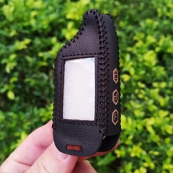 DXL3000 LCD Remote Control Fashion Luxury Leather Key Case Cover For PANDORA DXL3000 DXL3500 Russian Two Way Car Alarm