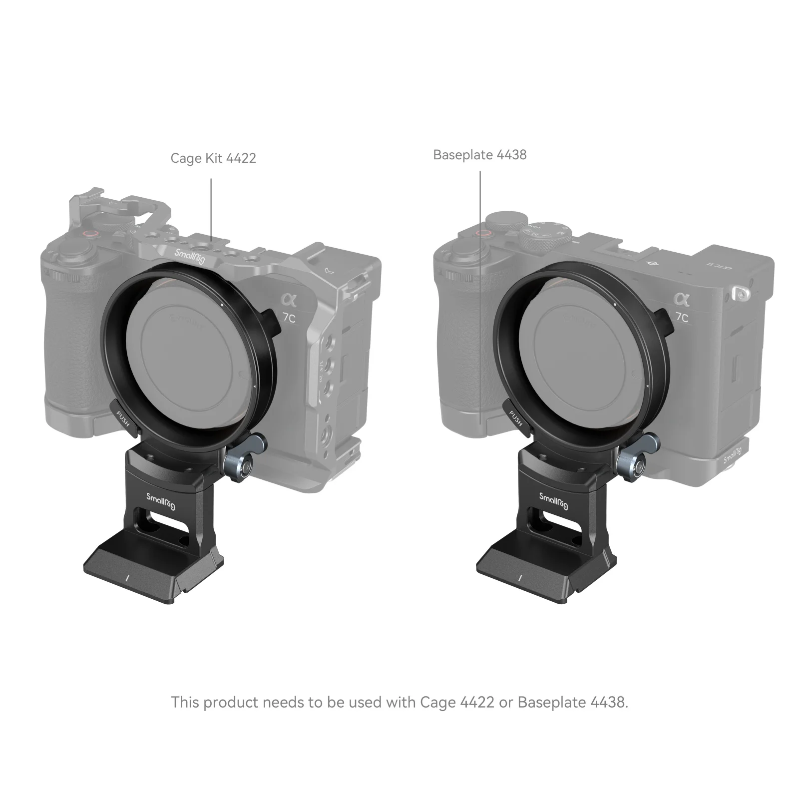 SmallRig Horizontal-to-Vertical Mount Plate for Sony Alpha 7C II / Alpha 7CR to be used with Cage 4422 or Baseplate 4438 -4424