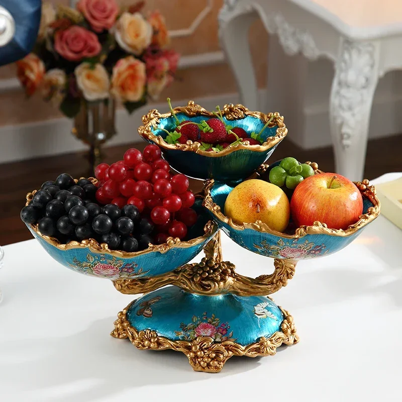 Large European style creative fruit tray, multi-layer divided fruit tray, dry fruit tray