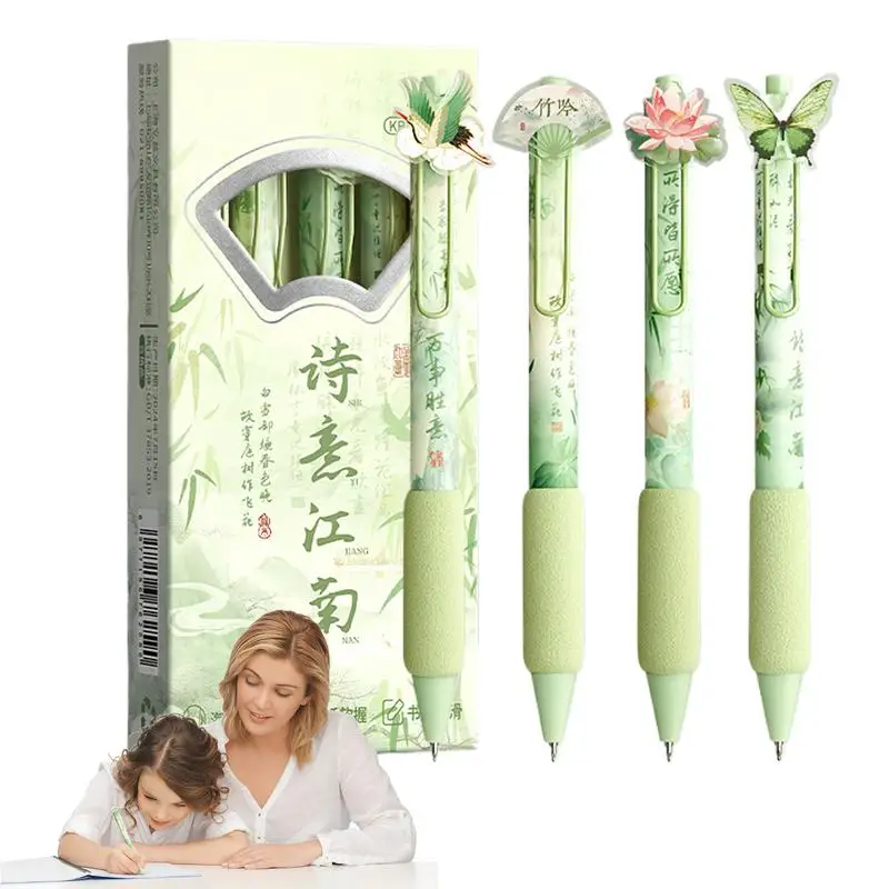 Ballpoint Pen National Style Ballpoint Writing Pen Quick-Drying Ink Fine Point Rollerball Pen For Men Children Women