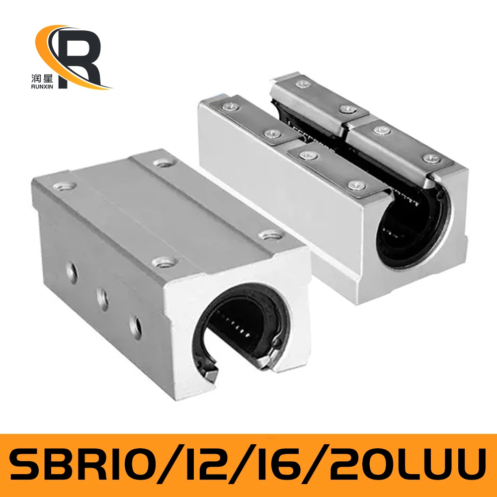 1PCS SBR10LUU SBR12LUU SBR16LUU SBR20LUU Aluminum slider paired with SBR10/SBR12/SBR16/SBR20 linear guides for CNC engraving