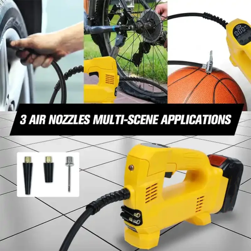 For Dewalt 18V 20V Battery Cordless Tire Inflator Portable Air Compressor Auto Tire Pump with Digital Pressure Gauge