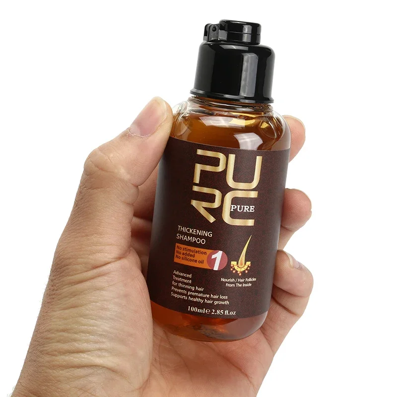 PURC-champú de jengibre para hombre y mujer, productos de tratamiento para el cuero cabelludo, reparador de cabello dañado, cuidado del encrespamiento, engrosamiento