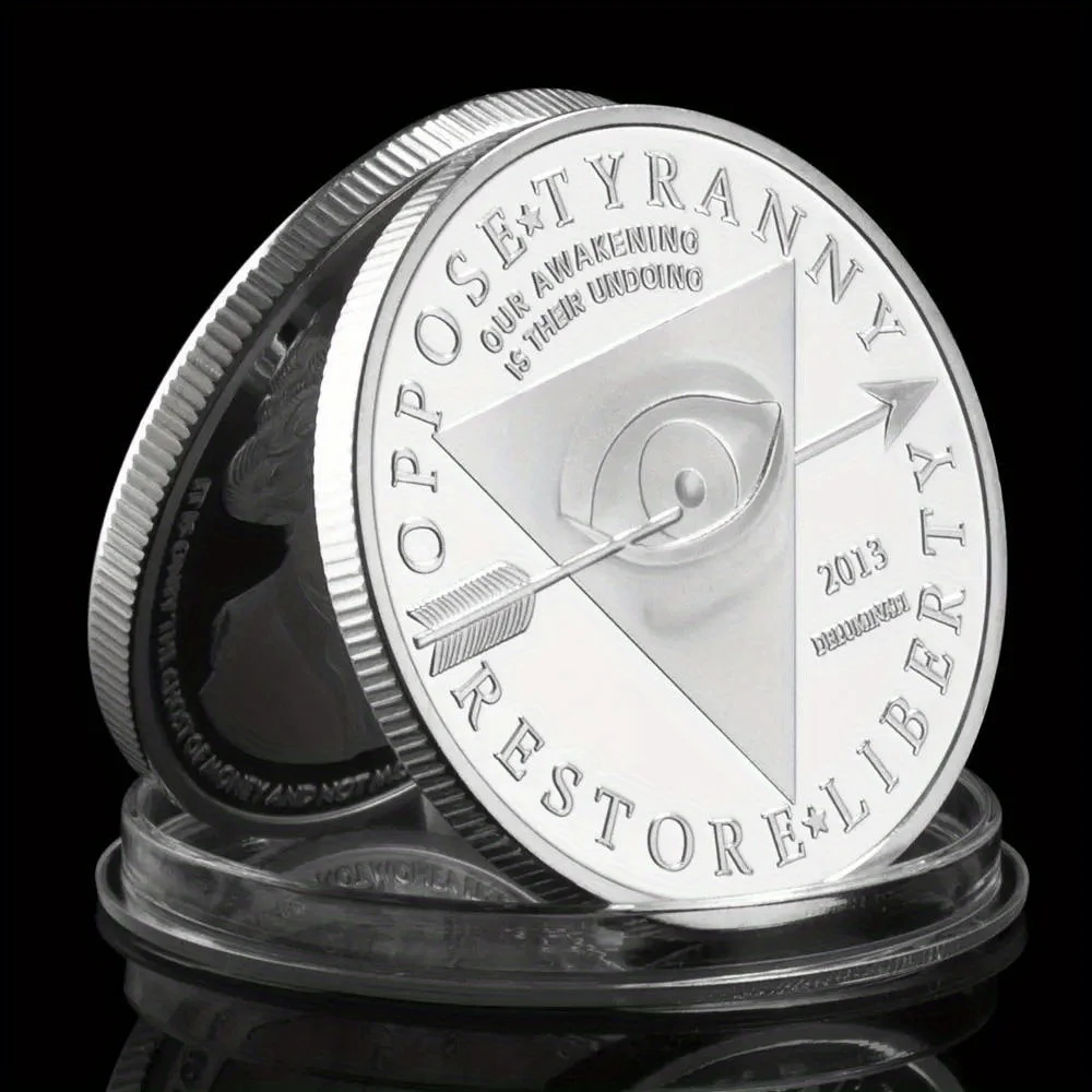 Paper Is Poverty Oppose Tyranny Restore Liberty Collectible Silvery Plated Souvenir Coin The Freemason Commemorative Coin