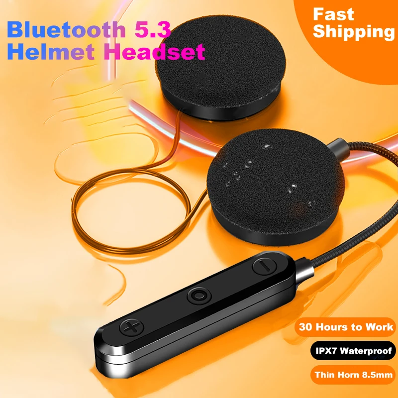 NYF Bluetooth 5.3 Motorradhelm-Headset Kabelloses Freisprech-Stereo-Headset Motorradhelm-Kopfhörer MP3-Lautsprecher