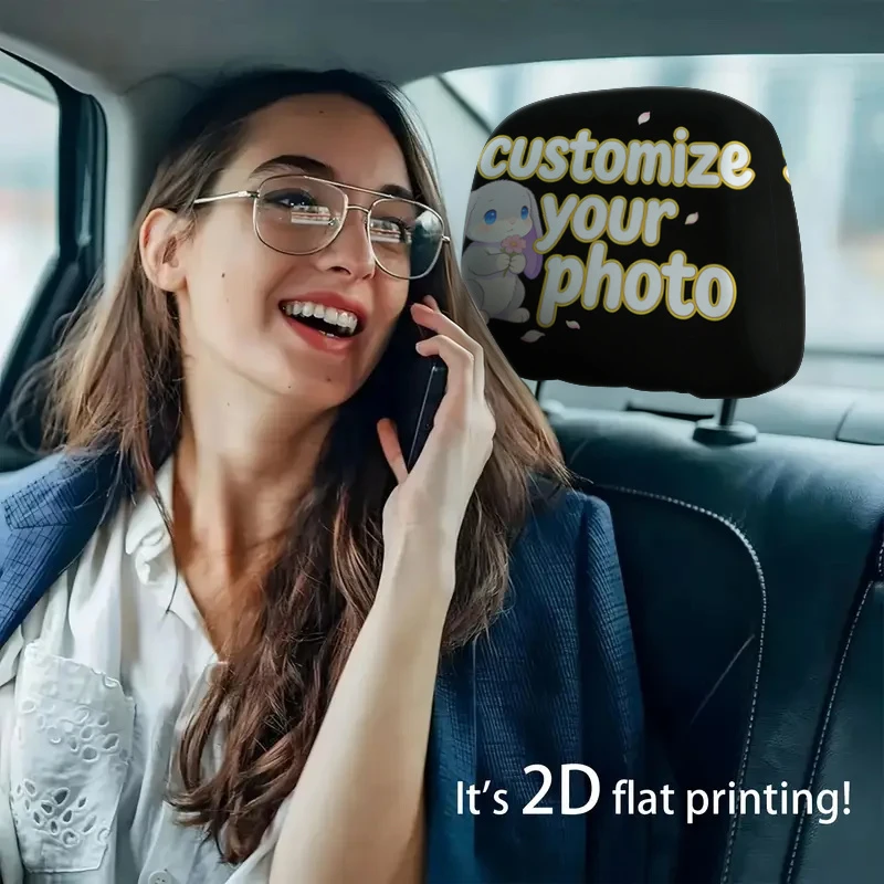 2pcs custom car seat headrest covers that can be personalized to your liking and fit most car models—the perfect gift