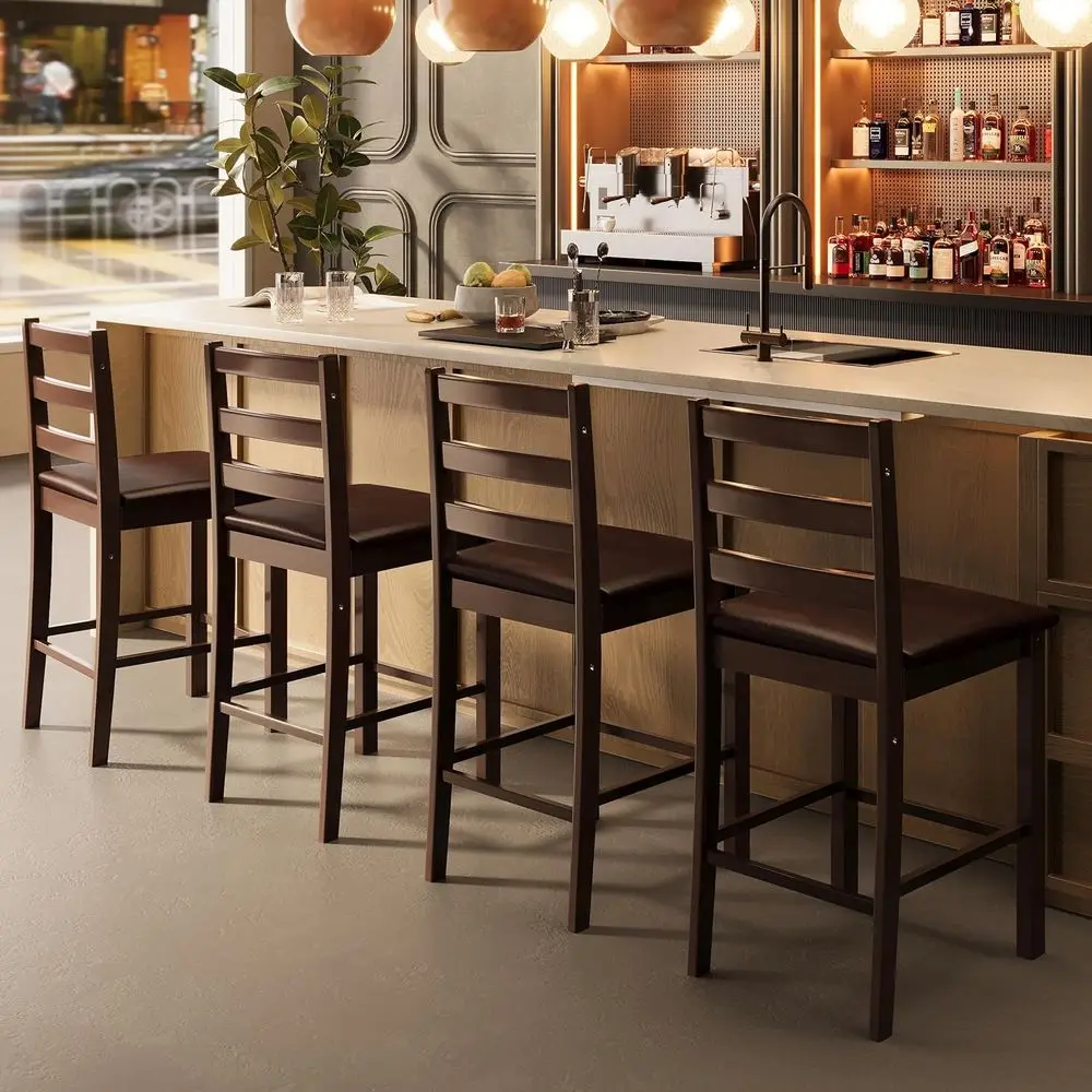 

Набор из 4 барных стульев высотой стойки, островные стулья или кухня, табуреты или кухонная стойка, коричневый