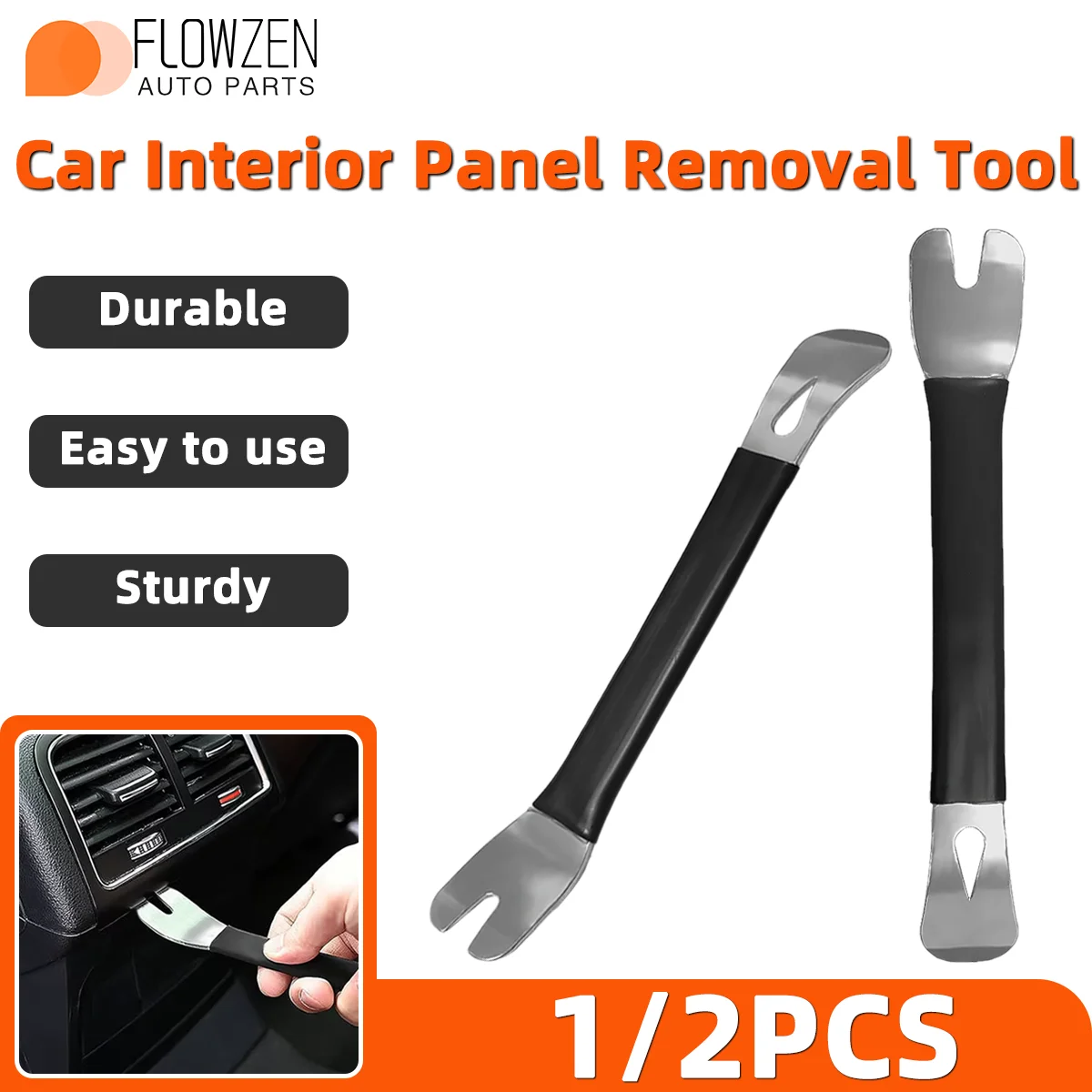 

1/2pcs Car Interior Disassembly Repair And Maintenance Stainless Steel Pry Bar Multifunctional Pry Bar Nail Removal Tool