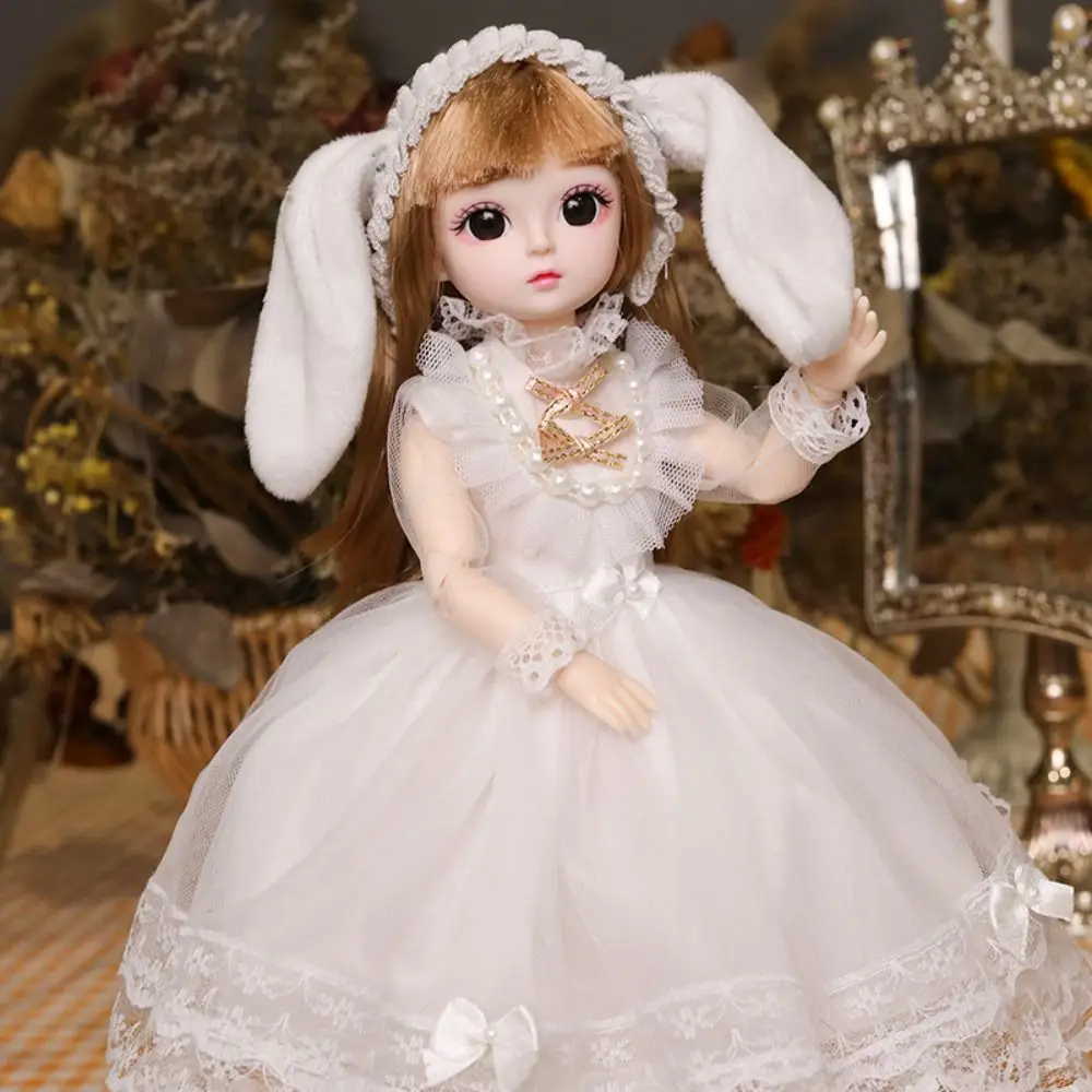 

Fairy Plastic 30CM Movable Joint Doll Baby Doll Safety Girl Dress Up Toys With Music 3D Makeup Doll Princess Toy Girl