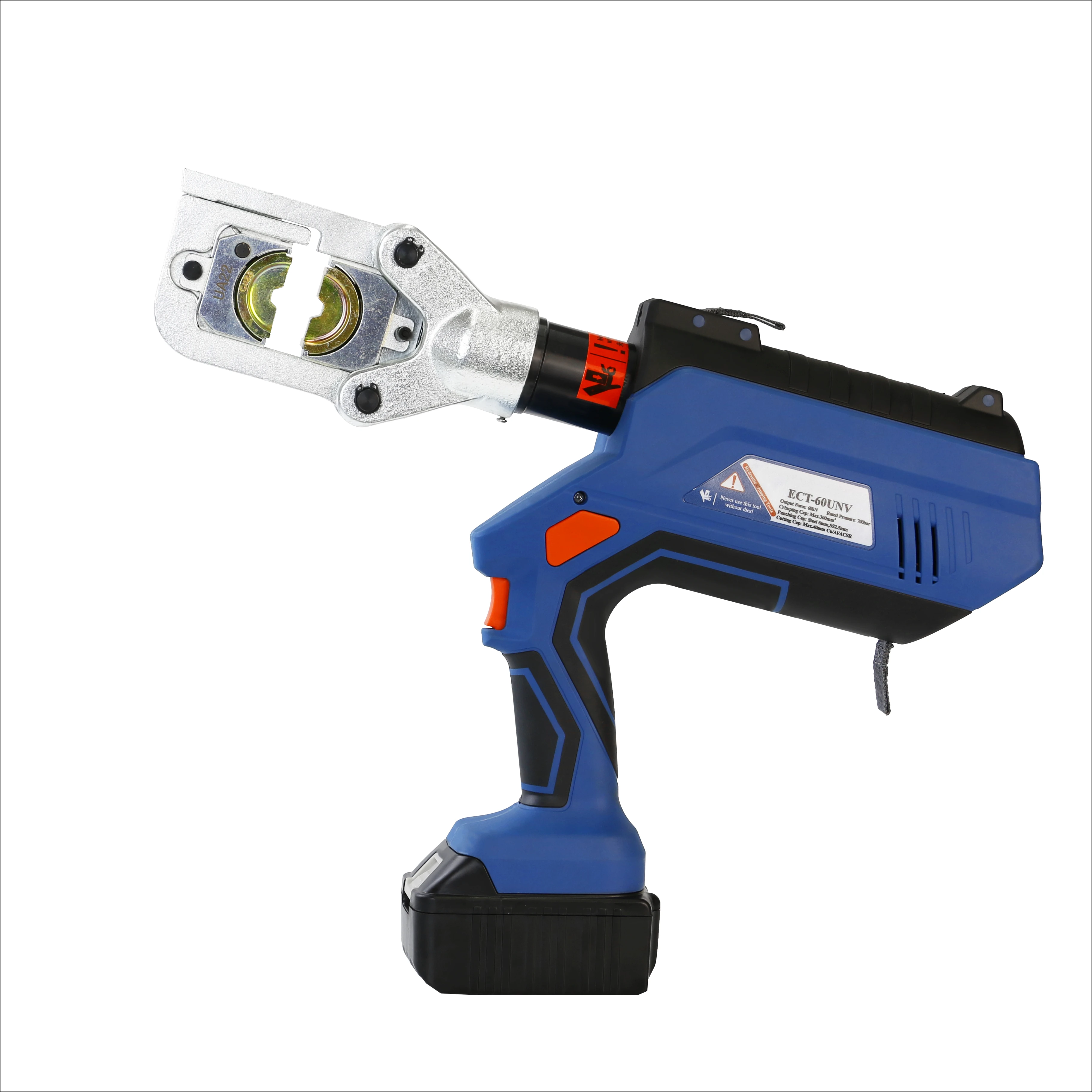 

ECT-60UNV Multifunction 360 Degree Rotation 6 Ton Battery Powered Hydraulic Wire Cable Lug Electric Crimping Tool