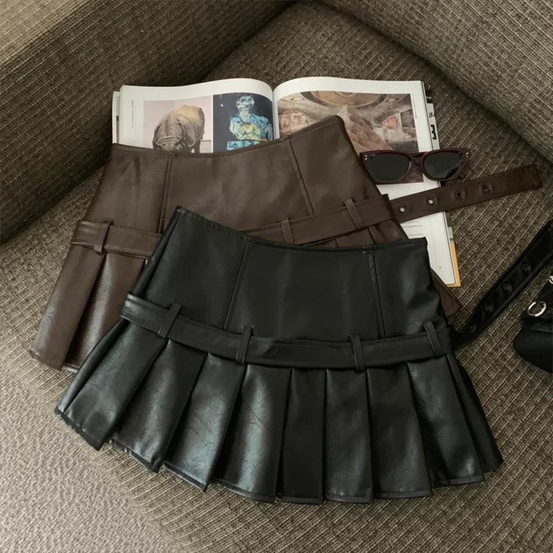ผู้หญิง A-Line กระโปรงมินิ Y2K แฟชั่นญี่ปุ่น Harajuku High Street 2000s สไตล์สุนทรียศาสตร์ Academy Retro กระโปรงเสื้อผ้า