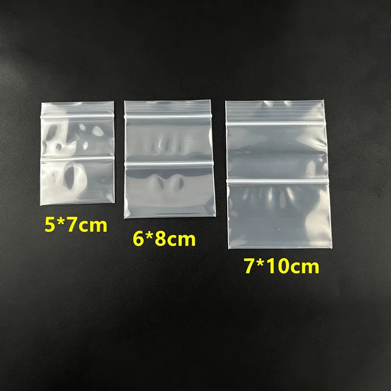 1000Pcs Transparent Double Pocket Zipper Bags Home Travel For Pearls Jewels Ring Packaging Decoration Accessory Storage Pouch