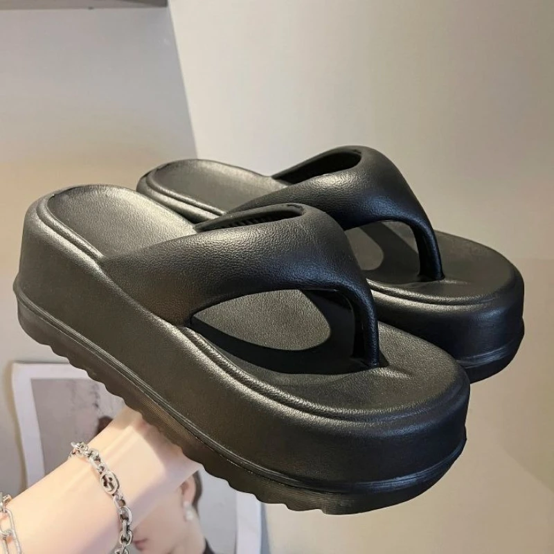 

Женские сандалии на платформе, женские шлепанцы, сандалии на каблуке из ЭВА для женщин, модные пляжные шлепанцы, уличные тапочки-облака на мягком каблуке