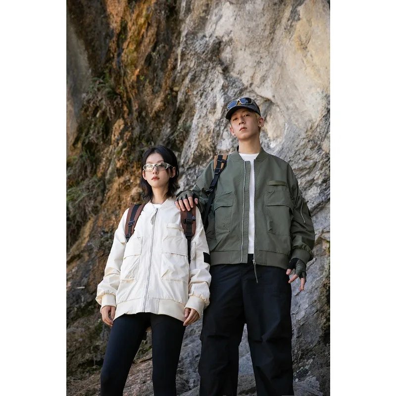 Unisex Waterproof & Windproof Flight Jacket – Breathable, Warm High-Street Bomber with Multi-Pocket Design  Outdoor & Urban Wear
