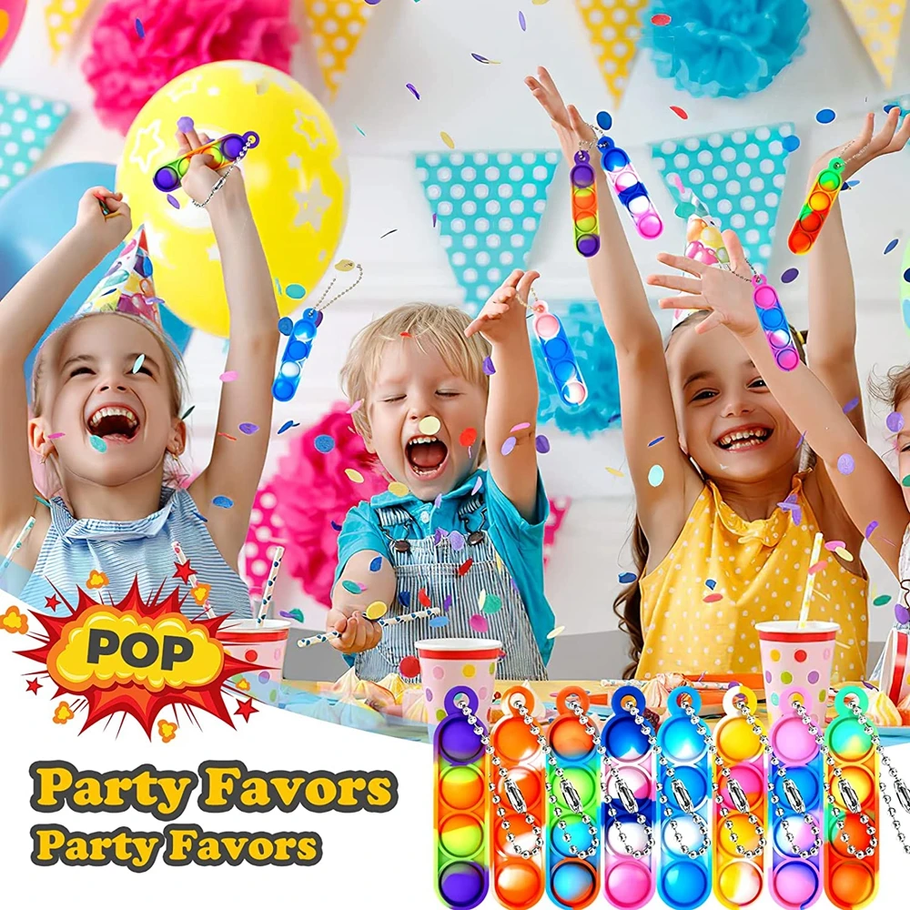 30 Stück Mini Pop Schlüsselanhänger Zappelspielzeug Push Pop Bulk Schlüsselanhänger Partygeschenke für Kinder Pop Bubble Toys Pack Jungen Mädchen Erwachsene – Detail 7