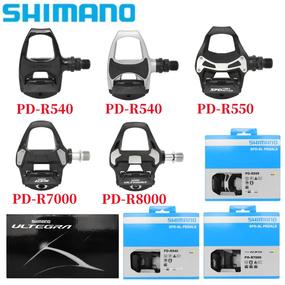 SHIMANO PD R7000 R8000 R540 R550 Road Bike Pedal Self-Locking Pedals With SH11 Cleats SPD-SL R7000 R8000 Carbon Bicycle Pedal