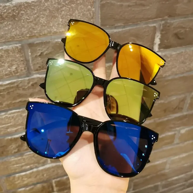 1/3pcs Children Round Sunglasses Girl Boy Shiny coating Double Color Vintage Sun Glasses UV Protection Eyewear Child Goggles