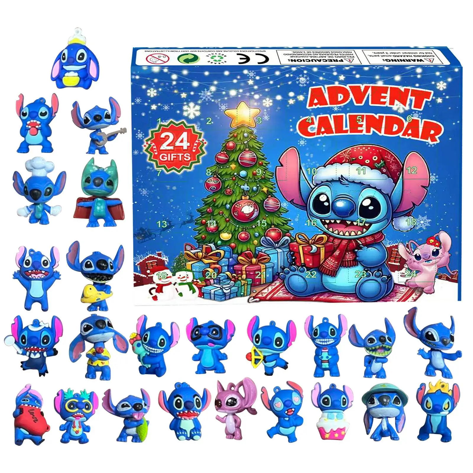 Lilo & Stitch Halloween Christmas Advent Calendar 24 Days of Kawaii Surprises Collectible Figurines Holiday Gift Kids Delight