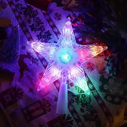 Christmas Star Tree Topper with Multiple Lighting Modes Remote Control USB Powered Plug-in 3D Star Tree Top Decoration