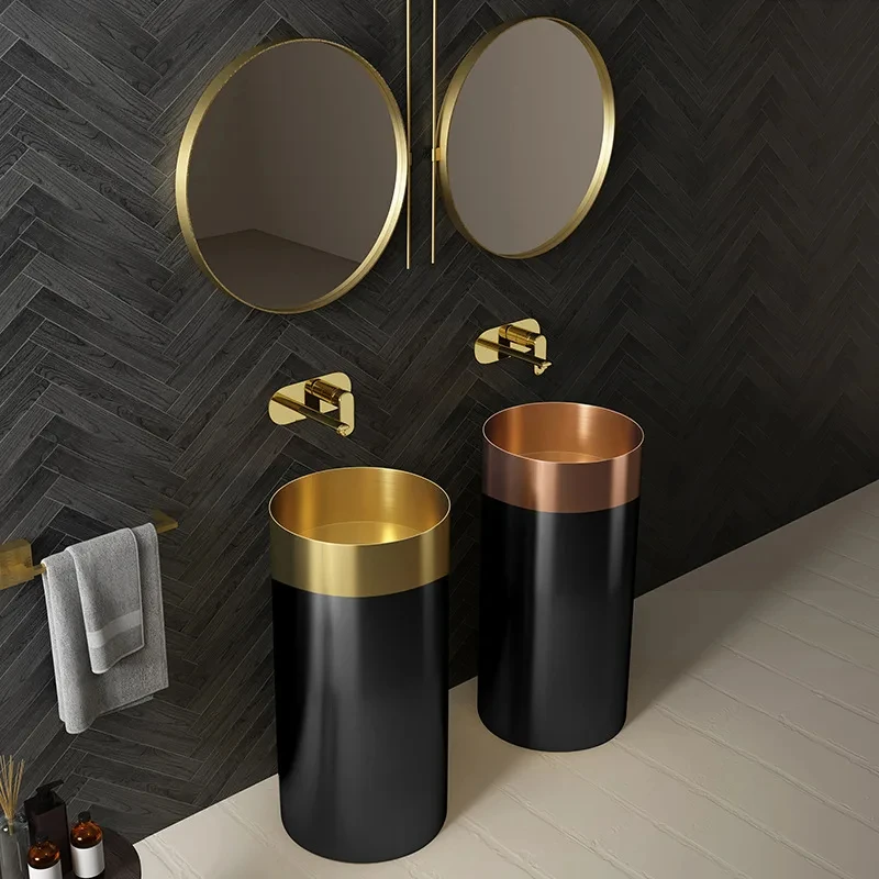 Art Gold/Rose Gold SUS304 Stainless Steel 800 * 380mm Floor standing Luxury Wash Basin YX456TB