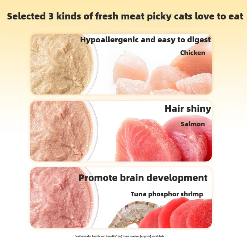 Paski dla kotów 100 sztuk przekąsek dla kotów łosoś dla dorosłych kotów mokry suplement diety odżywianie wzmocnienie skrzeli do włosów mieszanka dla zwierząt domowych