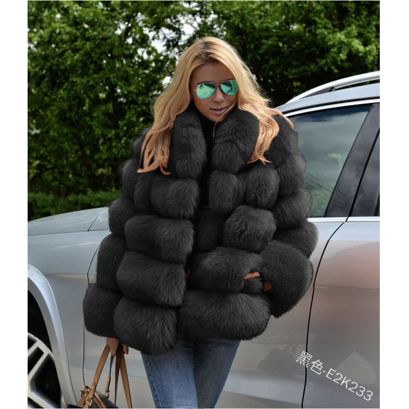 Autumn/Winter New Fur Coat Women's Imitation Fur Women's Coat Fox Hair Splicing Fashion Sexy Hot Girl Coat