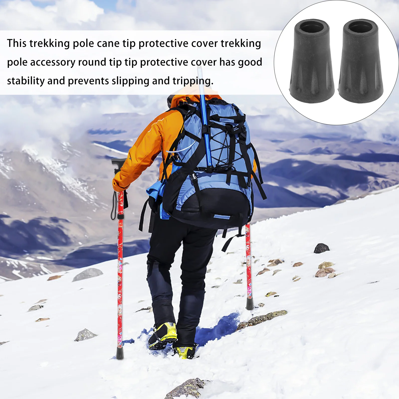 

20pcs Trekking Tips Rubber Covers Protective Caps Trekking Poles Accessories for Hiking Walking Poles Camping Accessories H