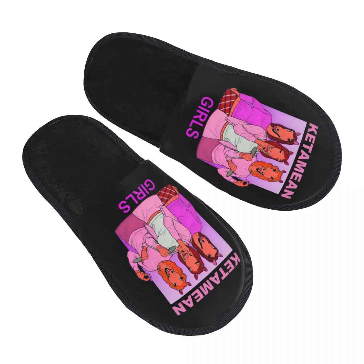 

Custom Ketamean Girls Classic House Slippers Women Soft Memory Foam Mean Meme Funny Slip On Bedroom Slipper Shoes