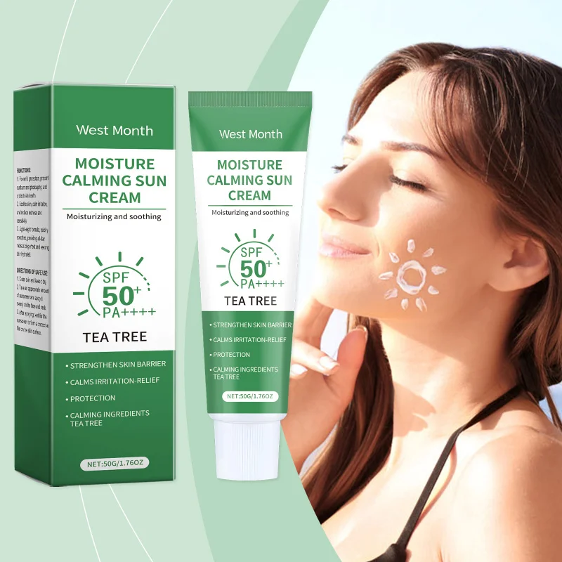 

Tea Tree Refreshing Protection Cream - Outdoor Skin Defense Hydrate Soothe Face Body With Panthol Tio2 Control Oil Pores