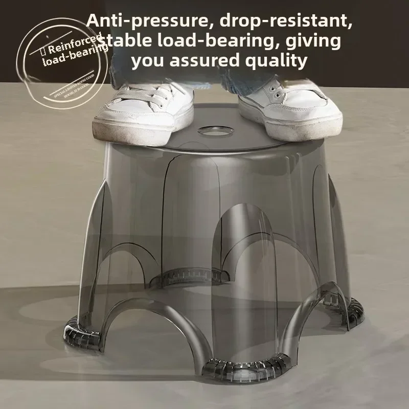 Small Plastic Stool Household Bench Children's Round Stool Thickened Step Stool Baby Low Stackable