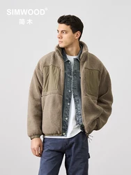 SIMWOOD 2024 Autumn Winter New Oversize Sherpa Jacket Men Warm Thermal Coats Plus Size Brand Clothing