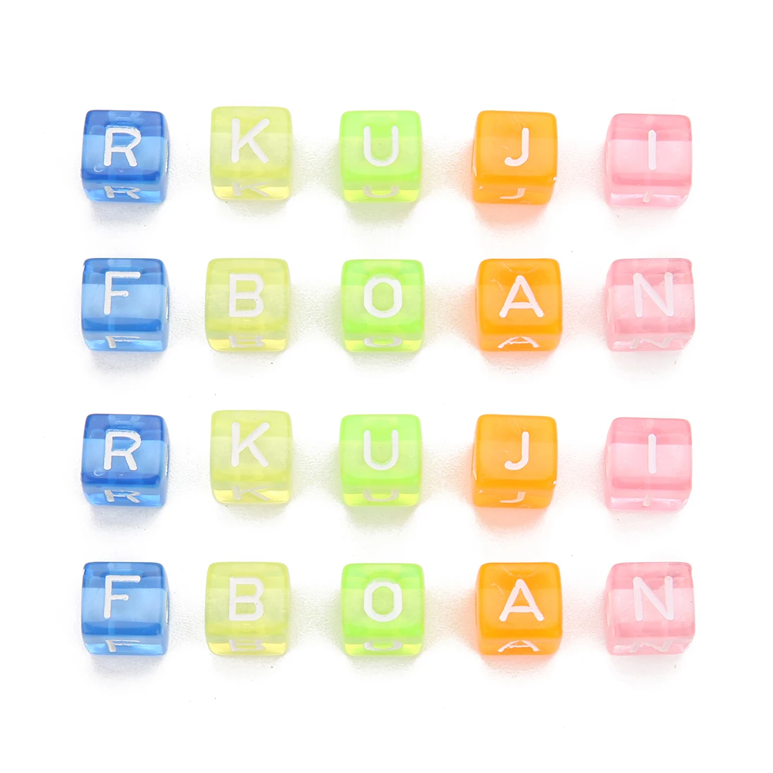 100Pcs 6/7/10mm  Acrylic Cross Letter Square Bead For Bracelet Jewelry Handmade DIY Materials Cube Pendant With Big Hole