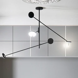 Modern Designer Led Chandelier Minimalist Line Art Rotatable Kitchen Bedroom Parlor Dining Room Gallery Decor Lighting Fixtures